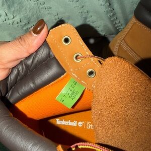 Timberland Tan and Orange Hiking Boots